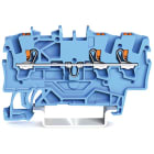 WAGO ELETTRONICA - Morsetto passante per 3 conduttori.con pulsante.1,5 mm².blu