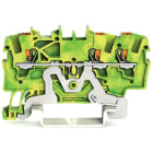 WAGO ELETTRONICA - Morsetto di terra per 3 conduttori.con pulsante.1,5 mm².verde-giallo