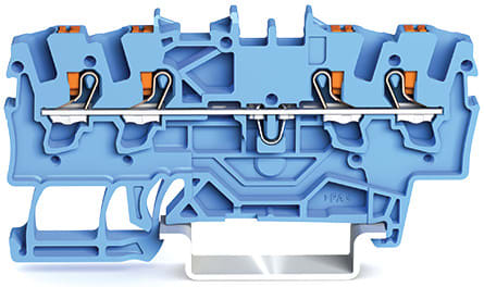 WAGO ELETTRONICA - Morsetto passante per 4 conduttori.con pulsante.1,5 mm².blu