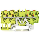 WAGO ELETTRONICA - Morsetto di terra per 4 conduttori.con pulsante.1,5 mm².verde-giallo 2201-1407