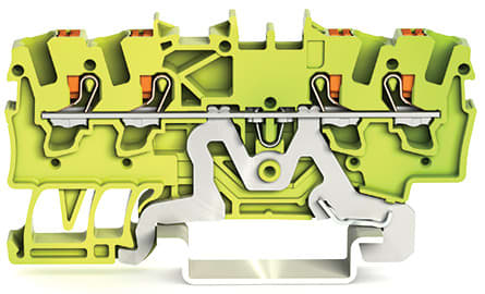WAGO ELETTRONICA - Morsetto di terra per 4 conduttori.con pulsante.1,5 mm².verde-giallo