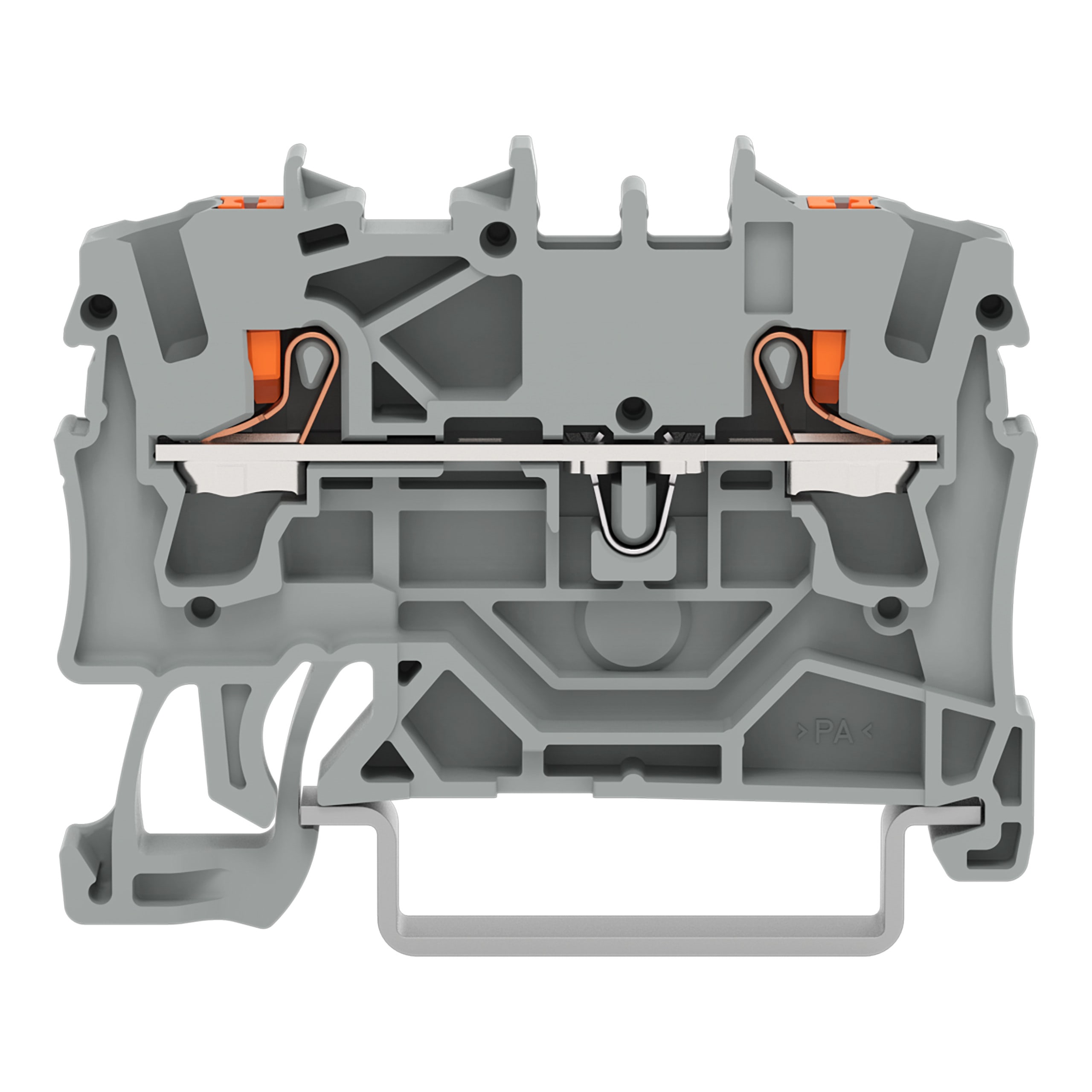 WAGO ELETTRONICA - Morsetto passante per 2 conduttori.con pulsante.2,5 mm².grigio