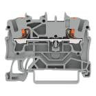 WAGO ELETTRONICA - Morsetto passante per 2 conduttori.con pulsante.2,5 mm².grigio