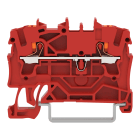 WAGO ELETTRONICA - Morsetto passante per 2 conduttori.con pulsante.2,5 mm².rosso