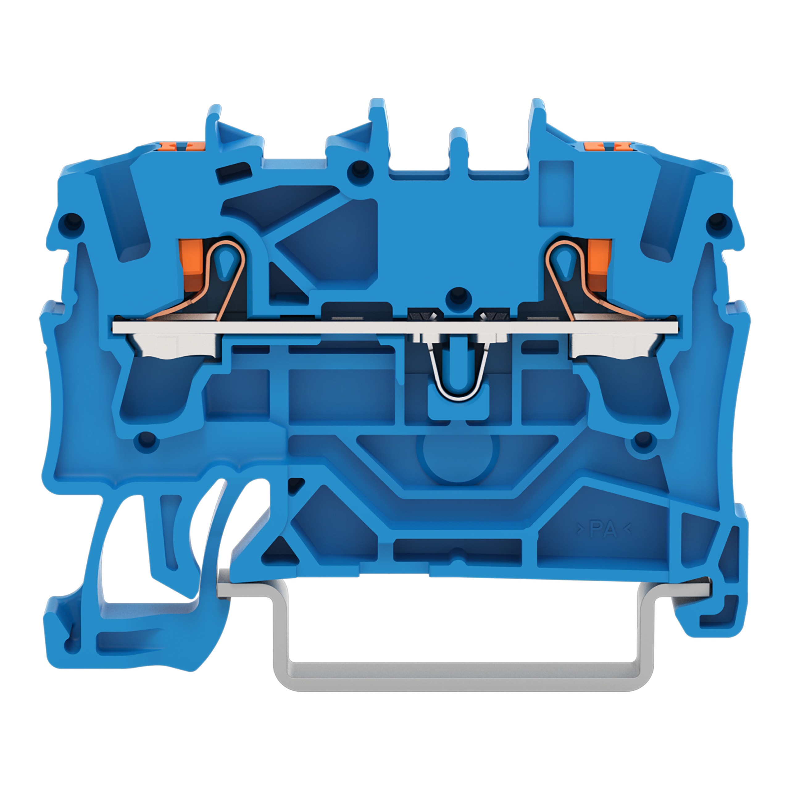 WAGO ELETTRONICA - Morsetto passante per 2 conduttori.con pulsante.2,5 mm².blu 2202-1204