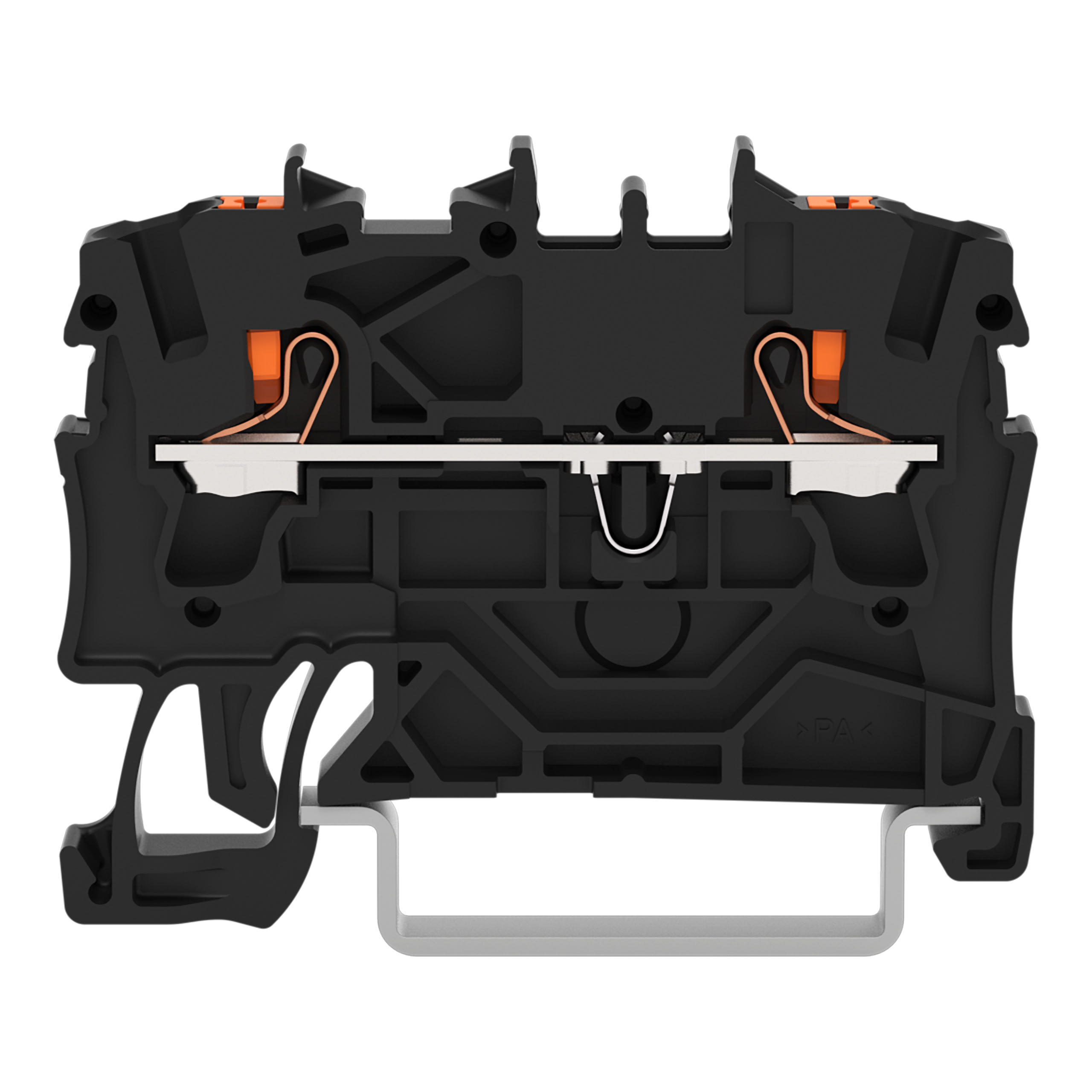 WAGO ELETTRONICA - Morsetto passante per 2 conduttori.con pulsante.2,5 mm².nero 2202-1205