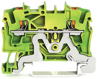 WAGO ELETTRONICA - Morsetto di terra per 2 conduttori.con pulsante.2,5 mm².verde-giallo 2202-1207