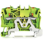 WAGO ELETTRONICA - Morsetto di terra per 2 conduttori.con pulsante.2,5 mm².verde-giallo