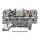 WAGO ELETTRONICA - Morsetto passante per 3 conduttori.con pulsante.2,5 mm².grigio