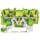 WAGO ELETTRONICA - Morsetto di terra per 3 conduttori.con pulsante.2,5 mm².verde-giallo