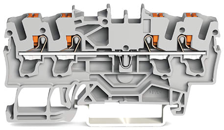 WAGO ELETTRONICA - Morsetto passante per 4 conduttori.con pulsante.2,5 mm².grigio