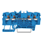 WAGO ELETTRONICA - Morsetto passante per 4 conduttori.con pulsante.2,5 mm².blu