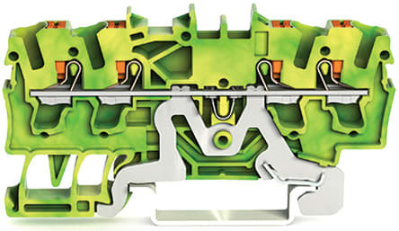 WAGO ELETTRONICA - Morsetto di terra per 4 conduttori.con pulsante.2,5 mm².verde-giallo