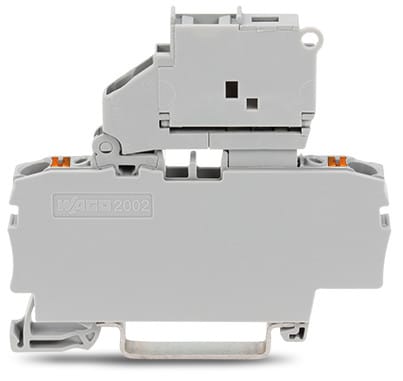 WAGO ELETTRONICA - Morsetto con fusibile per 2 conduttori.con portafusibile pivotante.e piastra terminale.grigio