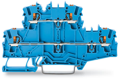 WAGO ELETTRONICA - Morsetto a due piani.con pulsante.Morsetto passante/passante.blu