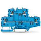 WAGO ELETTRONICA - Morsetto a due piani.con pulsante.Morsetto passante/passante.blu 2202-2704