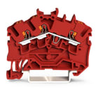WAGO ELETTRONICA - Morsetto passante per 3 conduttori.con pulsante.2,5 mm².rosso