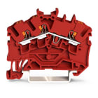 WAGO ELETTRONICA - Morsetto passante per 3 conduttori.con pulsante.2,5 mm².rosso
