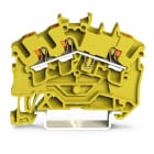 WAGO ELETTRONICA - Morsetto passante per 3 conduttori.con pulsante.2,5 mm².giallo