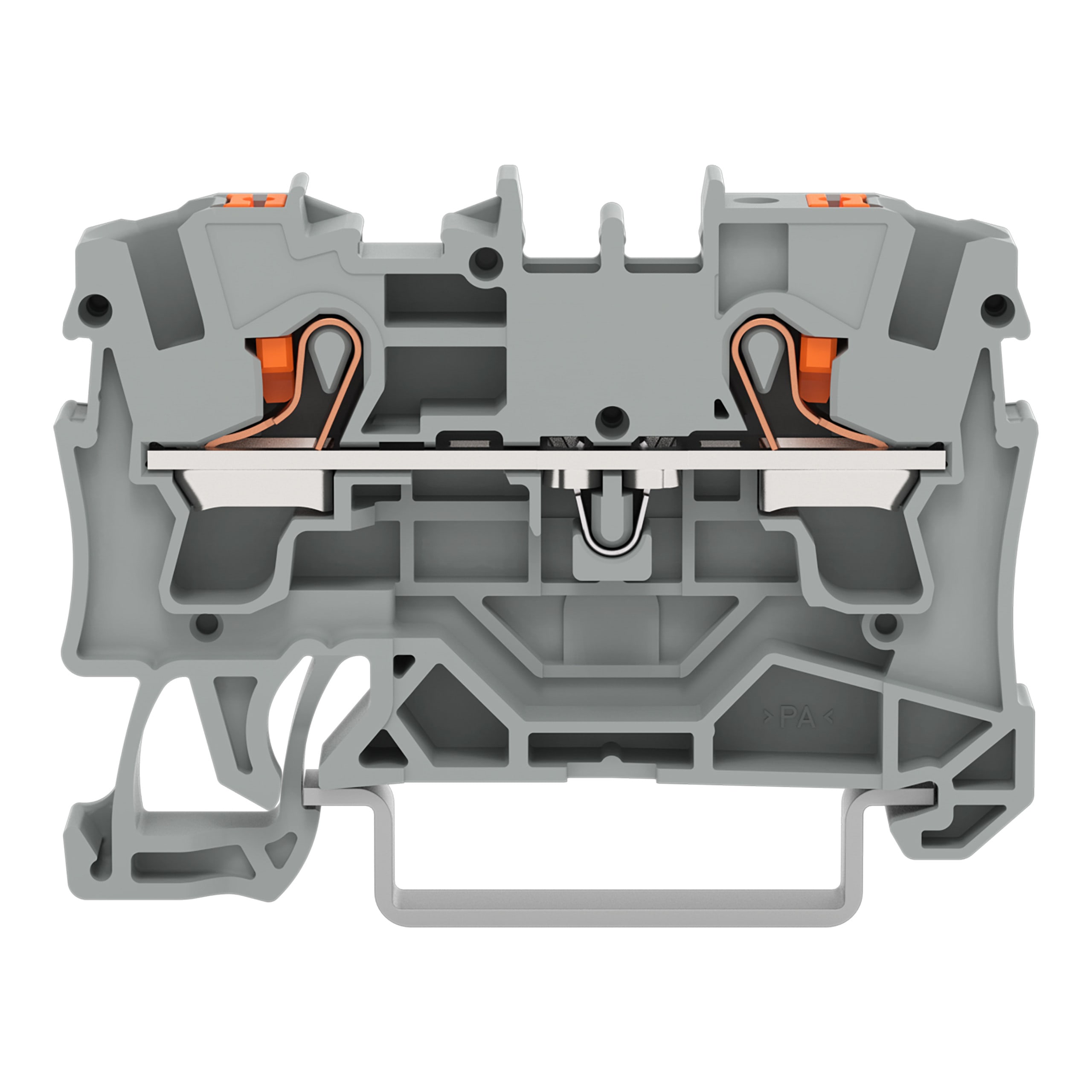WAGO ELETTRONICA - Morsetto passante per 2 conduttori.con pulsante.4 mm².grigio