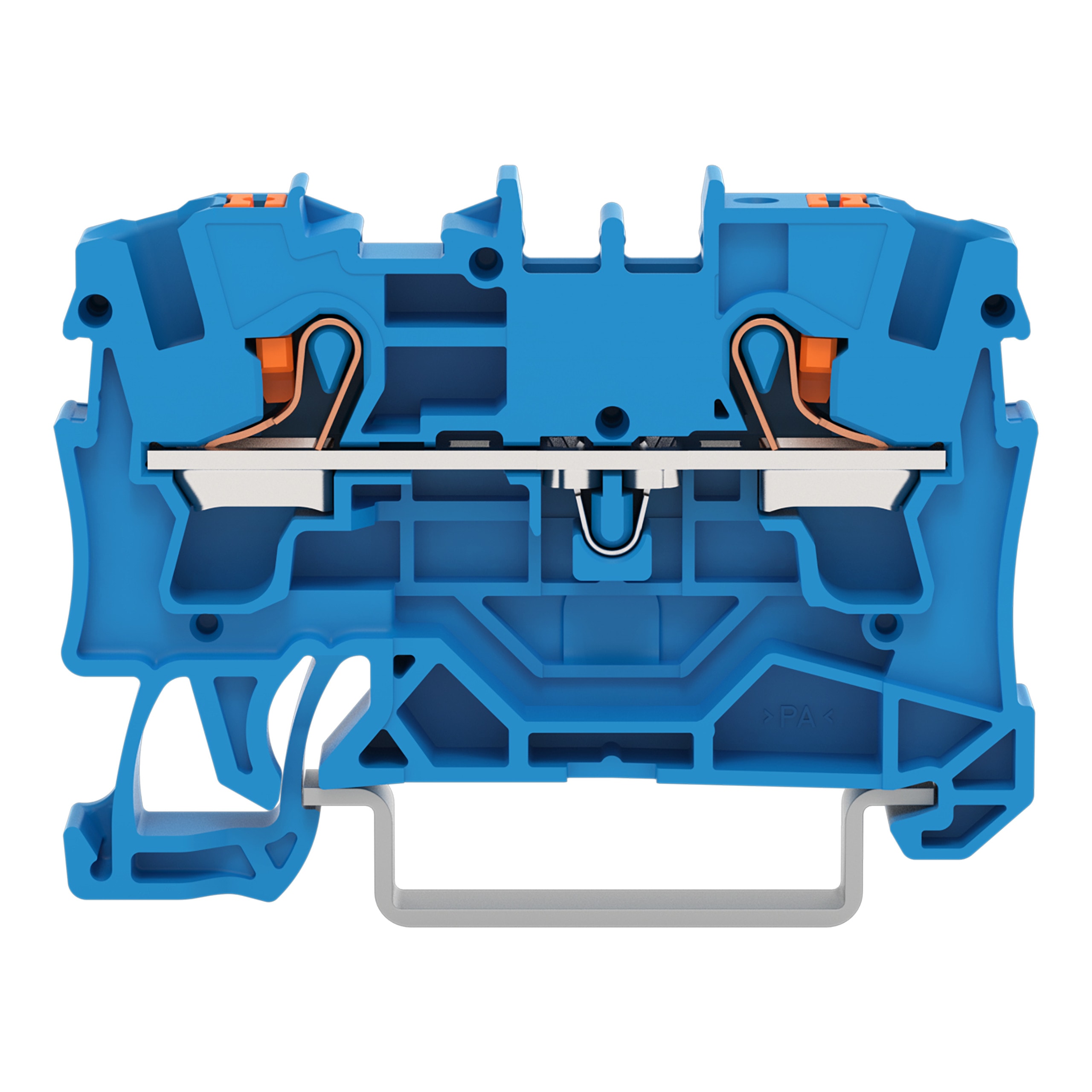 WAGO ELETTRONICA - Morsetto passante per 2 conduttori.con pulsante.4 mm².blu