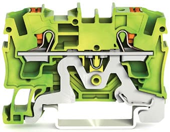 WAGO ELETTRONICA - Morsetto di terra per 2 conduttori.con pulsante.4 mm².verde-giallo
