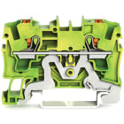 WAGO ELETTRONICA - Morsetto di terra per 2 conduttori.con pulsante.4 mm².verde-giallo