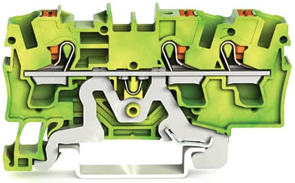 WAGO ELETTRONICA - Morsetto di terra per 3 conduttori.con pulsante.4 mm².verde-giallo