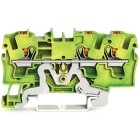 WAGO ELETTRONICA - Morsetto di terra per 3 conduttori.con pulsante.4 mm².verde-giallo 2204-1307