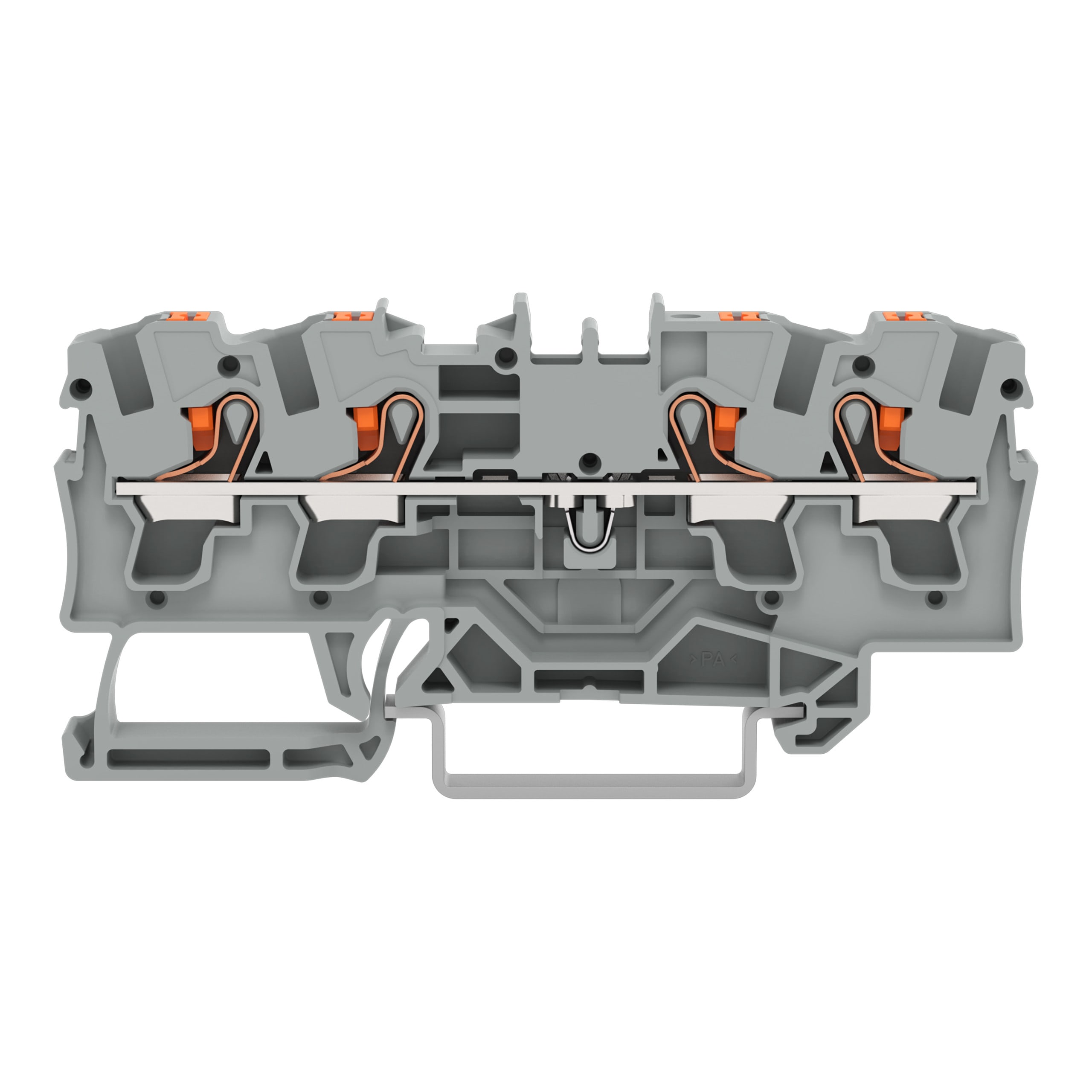 WAGO ELETTRONICA - Morsetto passante per 4 conduttori.con pulsante.4 mm².grigio