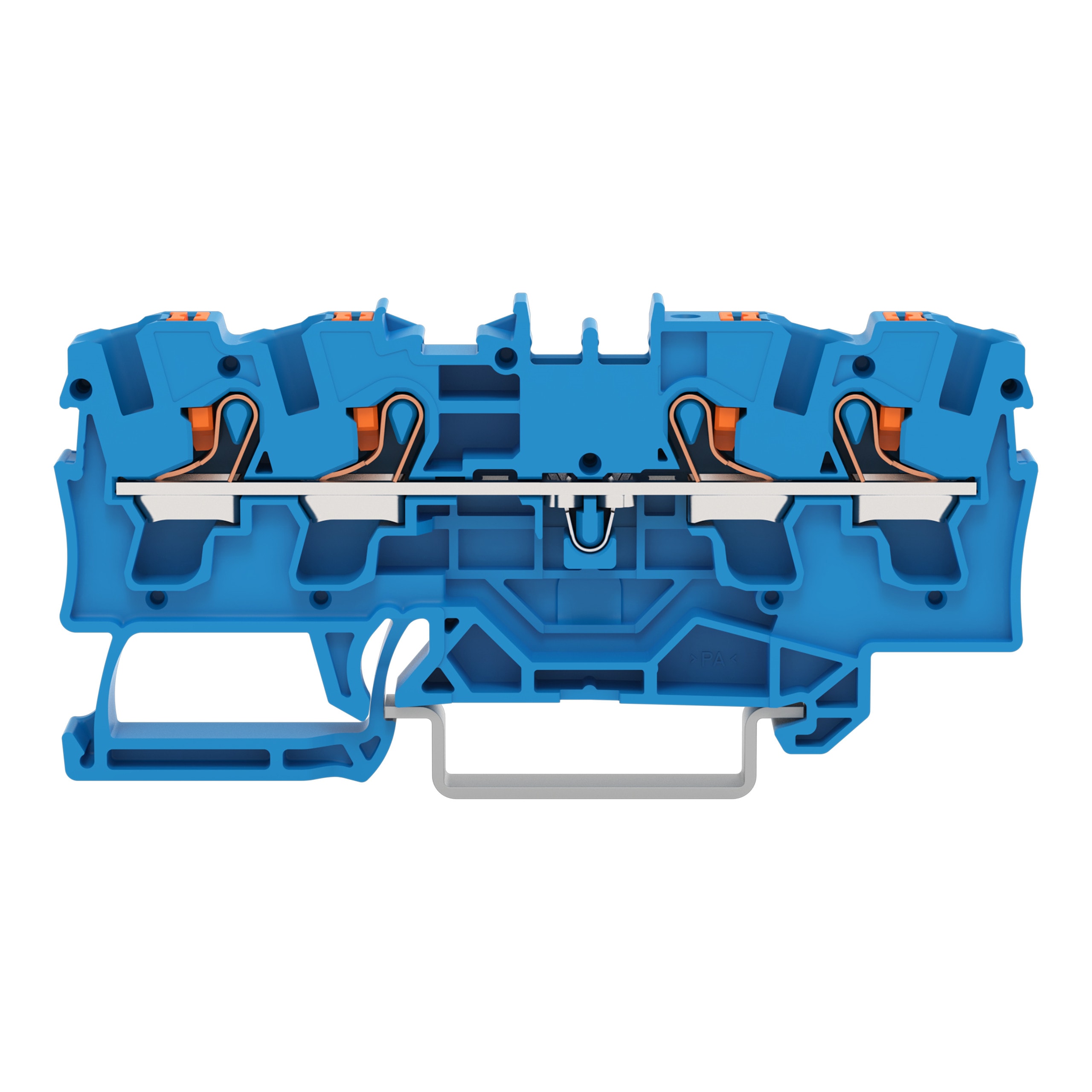 WAGO ELETTRONICA - Morsetto passante per 4 conduttori.con pulsante.4 mm².blu