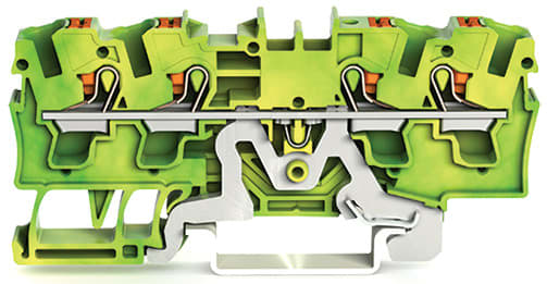 WAGO ELETTRONICA - Morsetto di terra per 4 conduttori.con pulsante.4 mm².verde-giallo