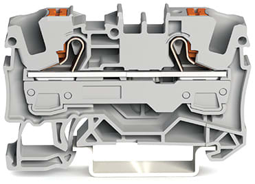 WAGO ELETTRONICA - Morsetto passante per 2 conduttori.con pulsante.6 mm².grigio 2206-1201