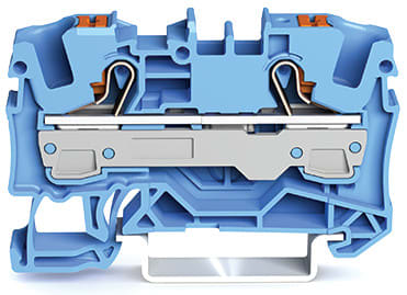 WAGO ELETTRONICA - Morsetto passante per 2 conduttori.con pulsante.6 mm².blu