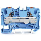 WAGO ELETTRONICA - Morsetto passante per 2 conduttori.con pulsante.6 mm².blu