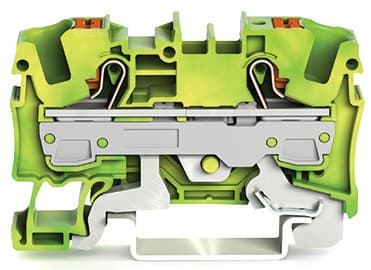 WAGO ELETTRONICA - Morsetto di terra per 2 conduttori.con pulsante.6 mm².verde-giallo