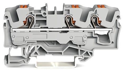 WAGO ELETTRONICA - Morsetto passante per 3 conduttori.con pulsante.6 mm².grigio