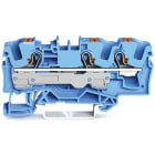 WAGO ELETTRONICA - Morsetto passante per 3 conduttori.con pulsante.6 mm².blu