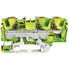 WAGO ELETTRONICA - Morsetto di terra per 3 conduttori.con pulsante.6 mm².verde-giallo
