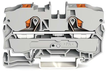 WAGO ELETTRONICA - Morsetto passante per 2 conduttori.con pulsante.10 mm².grigio