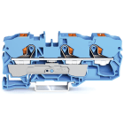 WAGO ELETTRONICA - Morsetto passante per 3 conduttori.con pulsante.10 mm².blu