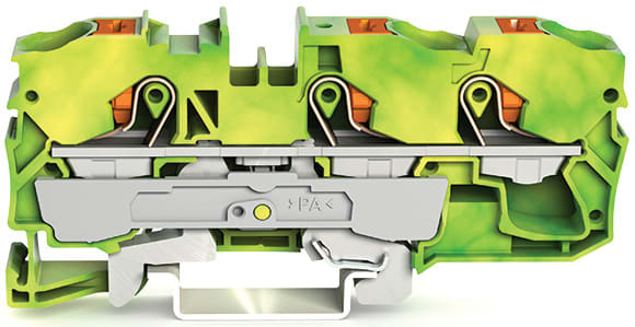 WAGO ELETTRONICA - Morsetto di terra per 3 conduttori.con pulsante.10 mm².verde-giallo