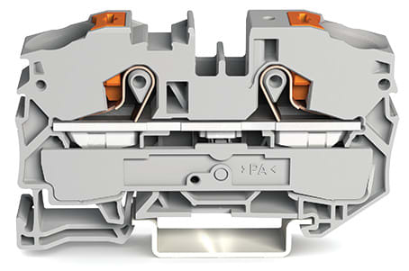 WAGO ELETTRONICA - Morsetto passante per 2 conduttori.con pulsante.16 mm².grigio