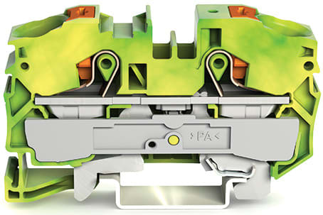 WAGO ELETTRONICA - Morsetto di terra per 2 conduttori.con pulsante.16 mm².verde-giallo