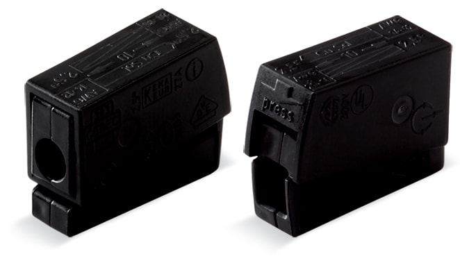 WAGO ELETTRONICA - Connettore per illuminazione.pulsante lato lampada.Lato lampada: per tutti i tipi di conduttore.nero