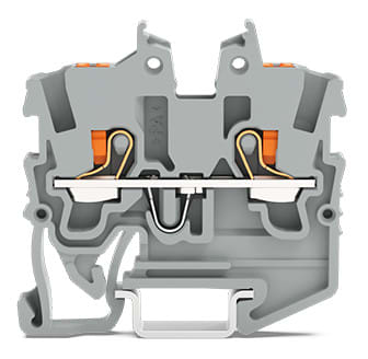 WAGO ELETTRONICA - Morsetto miniaturizzato passante per 2 conduttori.con pulsante.1 mm².grigio