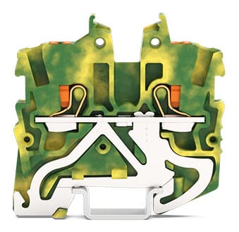 WAGO ELETTRONICA - Morsetto di terra miniaturizzato per 2 conduttori.con pulsante.1 mm².verde-giallo