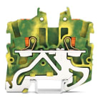 WAGO ELETTRONICA - Morsetto di terra miniaturizzato per 2 conduttori.con pulsante.1 mm².verde-giallo