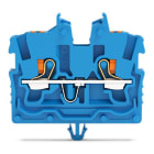 WAGO ELETTRONICA - Morsetto miniaturizzato passante per 2 conduttori.con pulsante.1 mm².blu