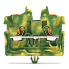WAGO ELETTRONICA - Morsetto miniaturizzato passante per 2 conduttori.con pulsante.1 mm².verde-giallo